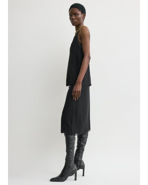 Totême  Black Chiffon Slip Skirt