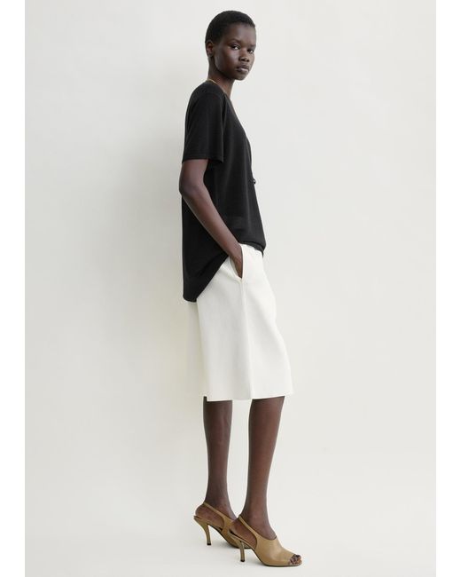 Totême White Knit Shorts