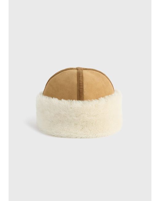 Totême White Shearling Winter Hat