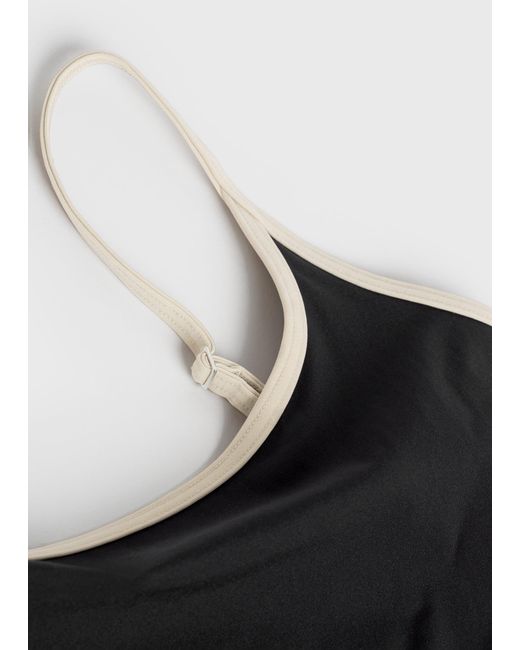 Totême  White Stripe Edge Swimsuit
