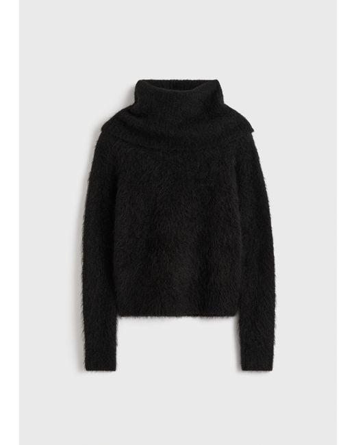 Totême  Black Funnel Alpaca-Blend Knit