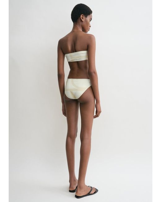 Totême White Monogram Strapless Bikini Top
