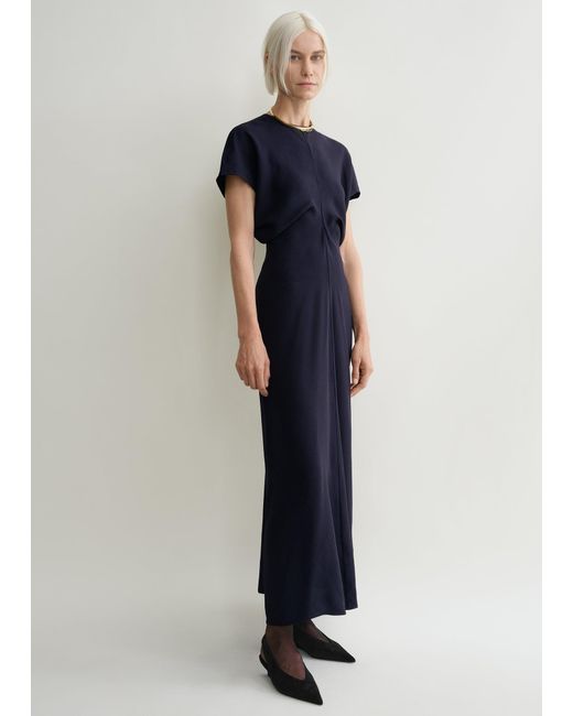 Totême Blue Slouch Waist Dress
