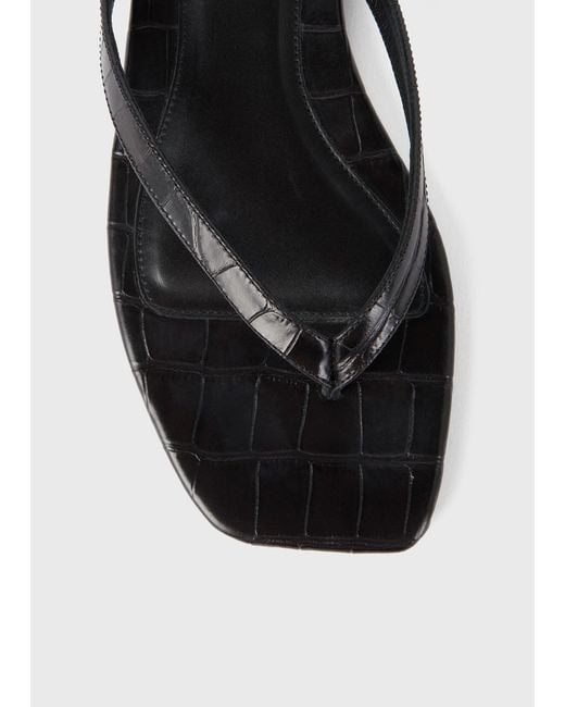 Totême White Croco-Embossed Flip Flops