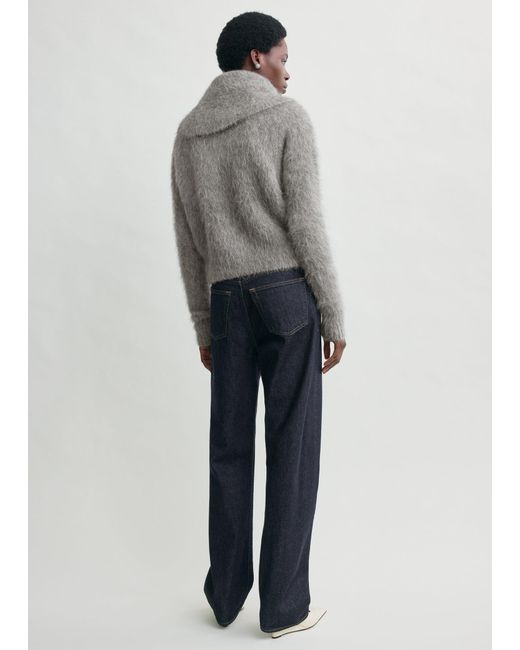 Totême  Gray Funnel Alpaca-Blend Knit