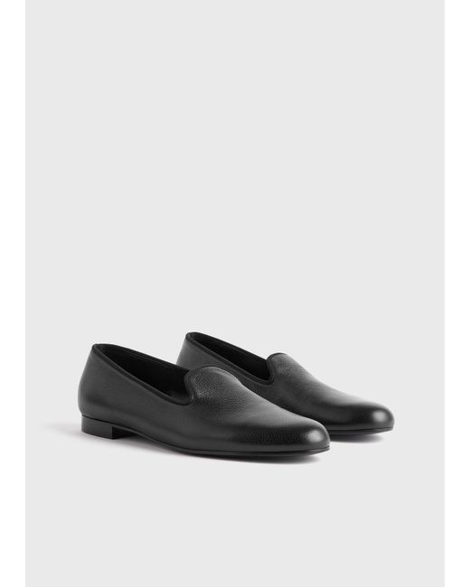 Totême White Grained-Leather Loafers