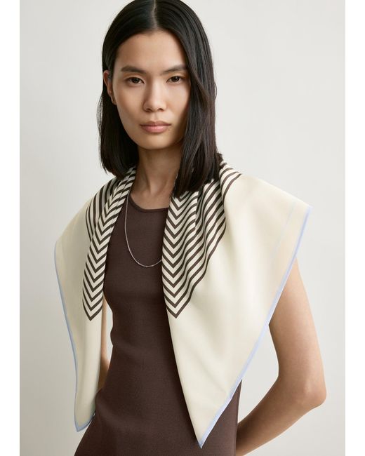 Totême  Natural Centered Monogram Silk Scarf