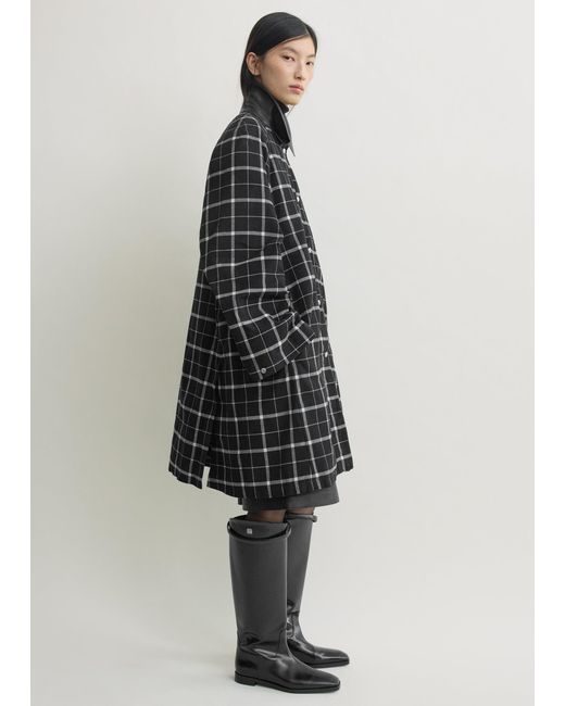 Totême Black Windowpane Country Coat