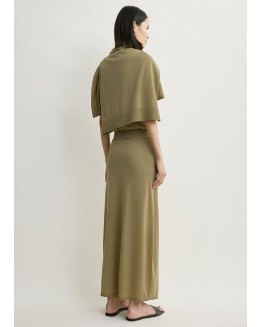 Totême Green Long Knit Skirt