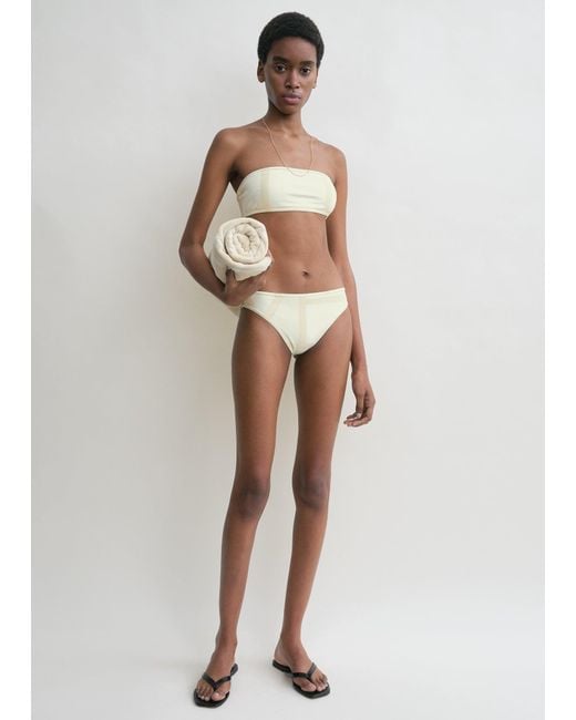 Totême  White Monogram Strapless Bikini Top