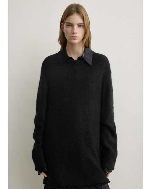 Totême Black Long Open Weave Knit