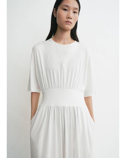 Totême White Cotton Silk Tee Dress