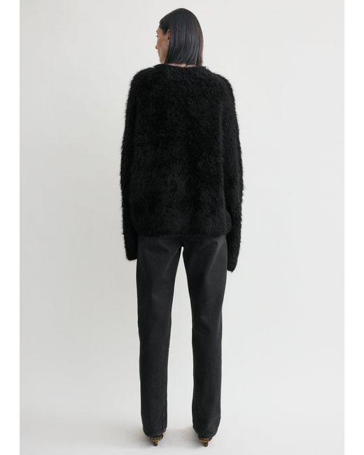 Totême Black Boxy Alpaca Knit