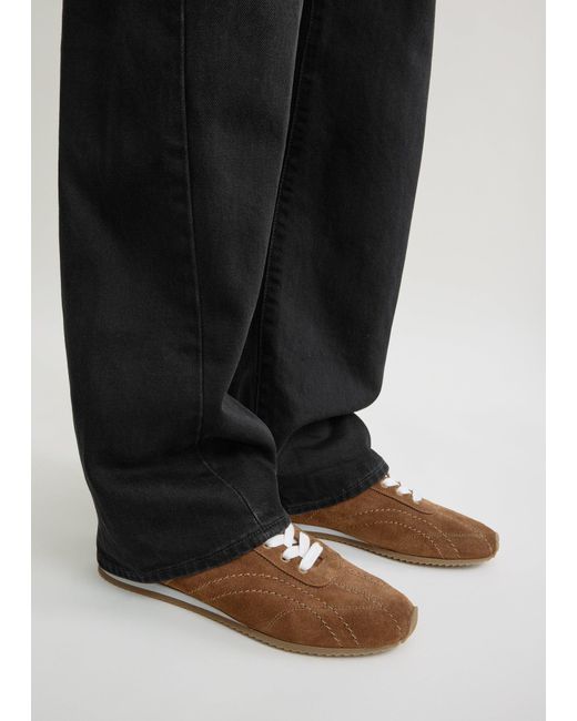 Totême  Brown Flex Suede Sneakers