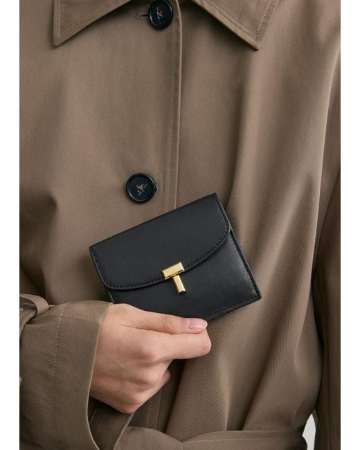 Totême  White T-Lock Leather Cardholder