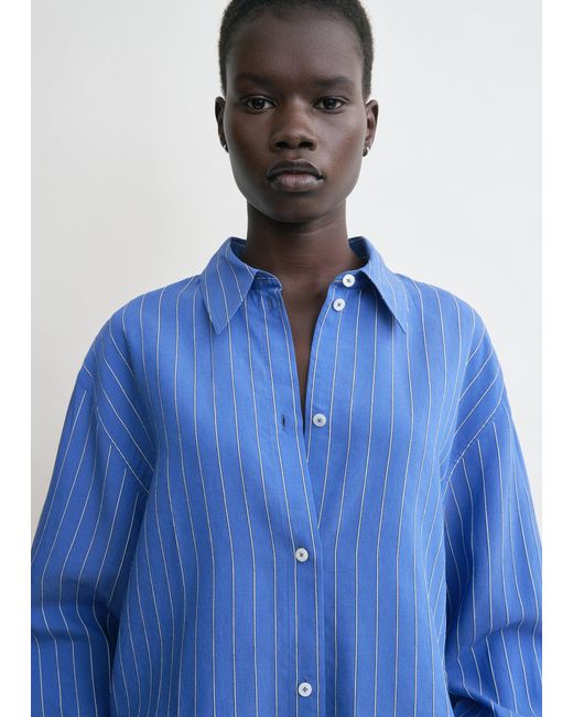 TOTEME Striped Summer Shirt Cobalt in Blue | Lyst