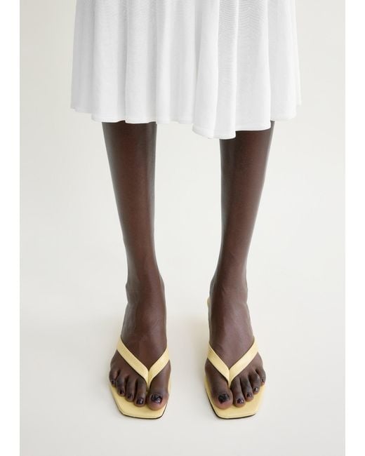 Totême  Natural Naplack Heeled Flip Flops