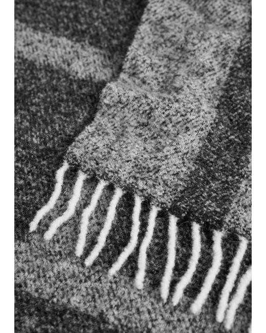 Totême Gray Monogram Jacquard Scarf