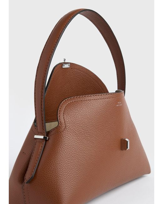 Totême  Brown T-Lock Grained-Leather Shoulder