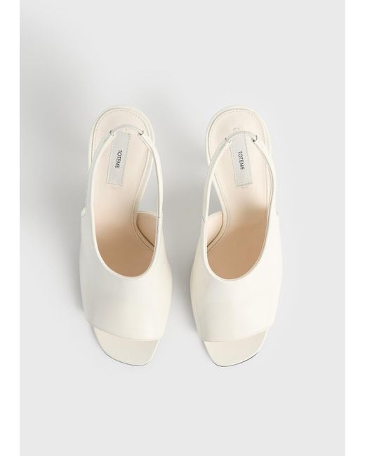 Totême White Contour Naplack Slingbacks