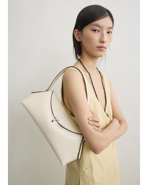 Totême Natural T-Lock Grained-Leather Shoulder