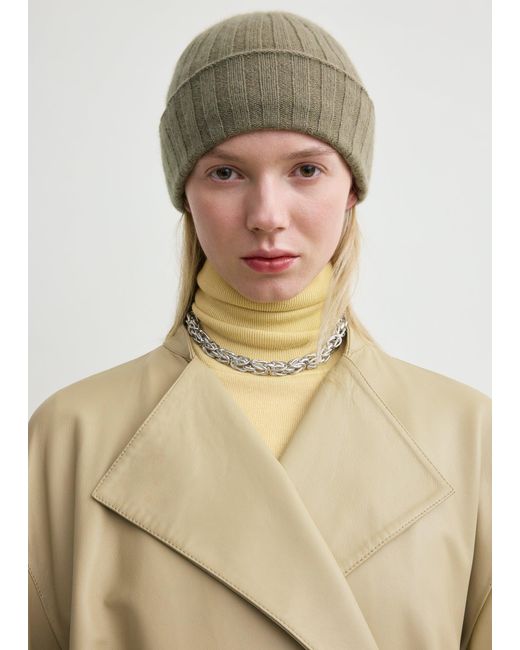 Totême Green Cashmere Beanie