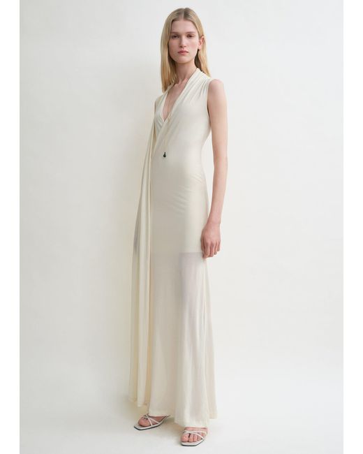 Totême White Overlapped Scarf Dress