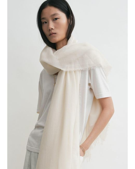 Totême  Natural Light Wool Blanket Scarf
