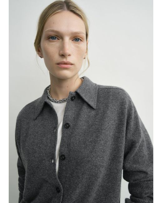 Totême Blue Raglan-Sleeve Cashmere Cardigan Dark