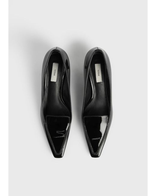 Totême White Patent Loafer Pumps