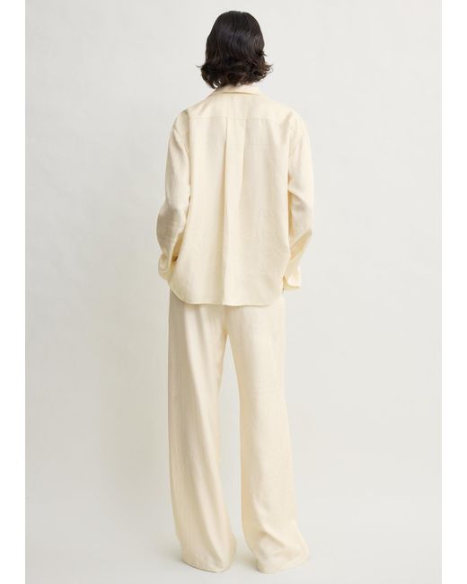 Totême Natural Monogram Silk Pj Top