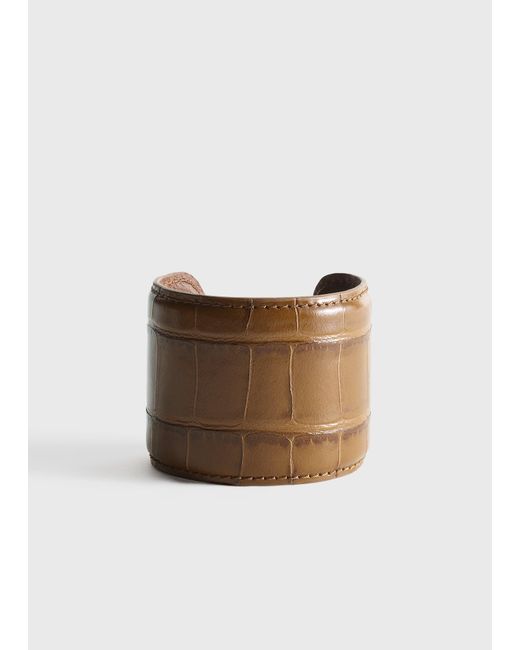 Totême White Croco-Embossed Cuff