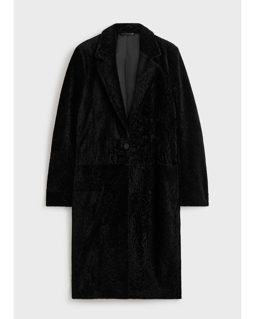 Totême Black Classic Shearling Coat