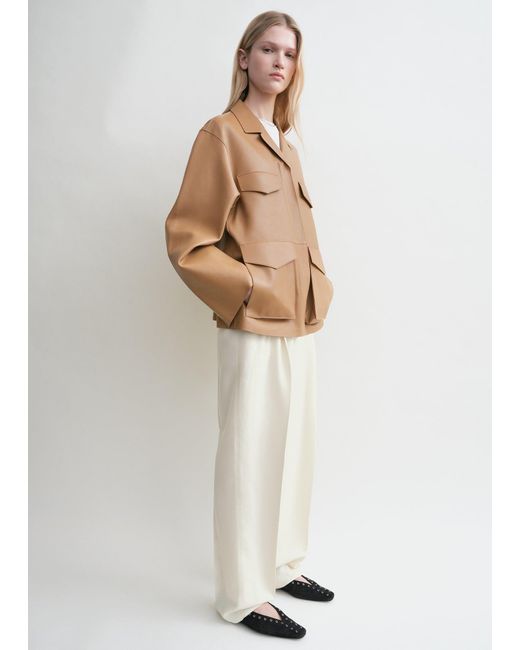 Totême  Natural Army Leather Jacket