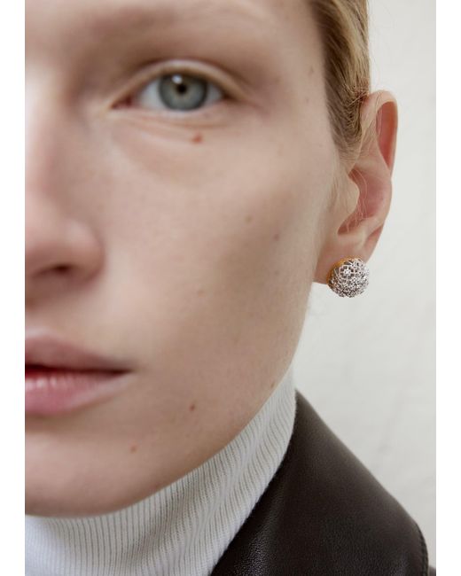 Totême  White Diamond Lace Studs
