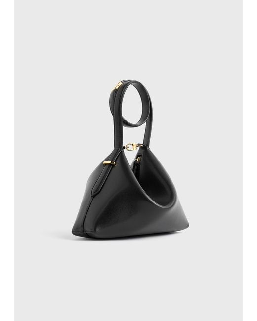 Totême  Black Bevel Leather Wristlet