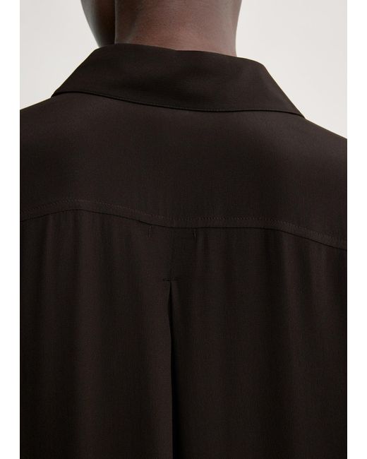 Totême Black Silk Shirtdress