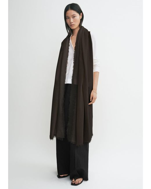 Totême Brown Light Wool Blanket Scarf