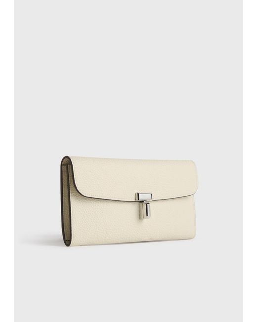Totême  Natural T-Lock Grained-Leather Wallet
