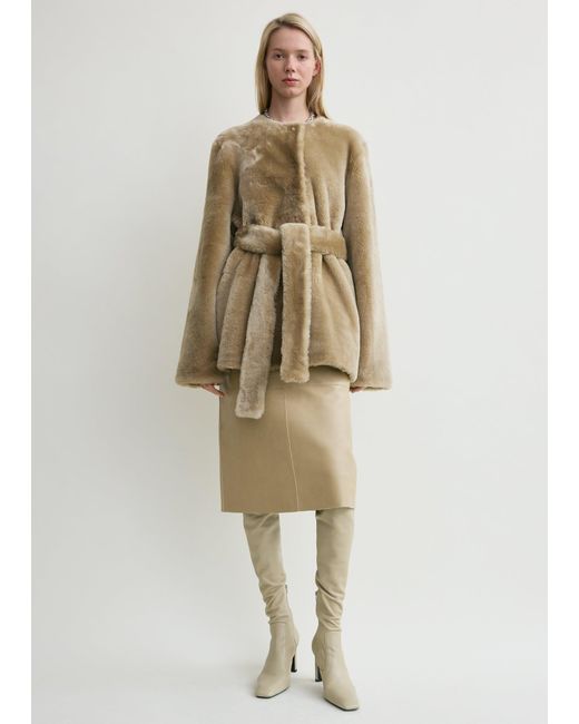 Totême Natural Plush Shearling Jacket