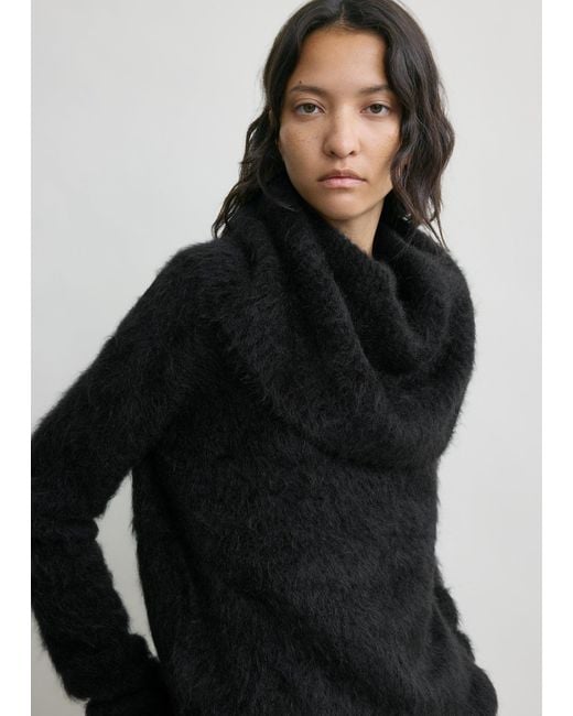 Totême  Black Funnel Alpaca-Blend Knit