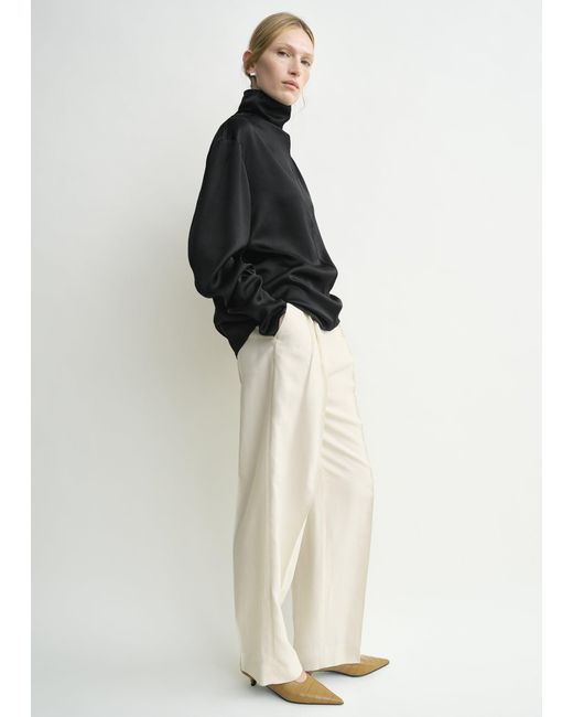 Totême  Black Slouch-Neck Blouse