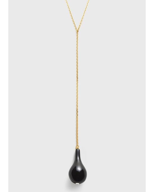 Totême White Large Onyx Drop Necklace