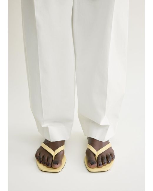 Totême  White Naplack Flip Flops