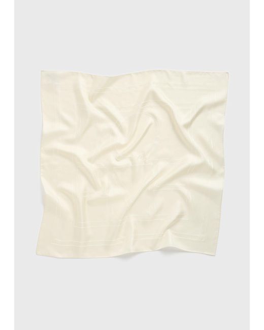 Totême Natural Embroidered Monogram Silk Scarf