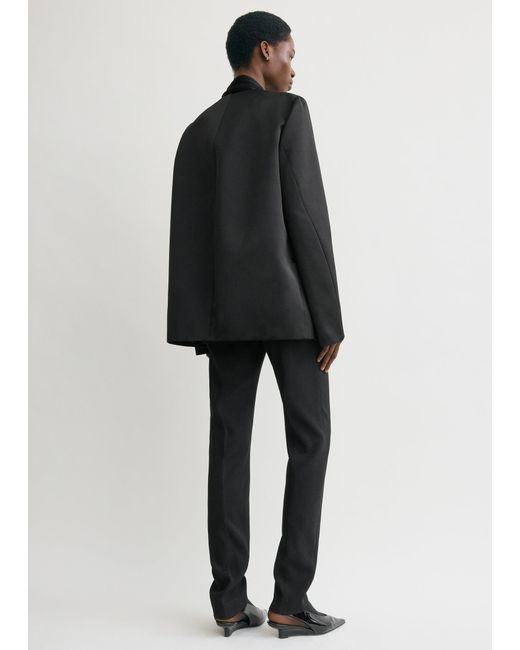 Totême Black Satin Dinner Jacket