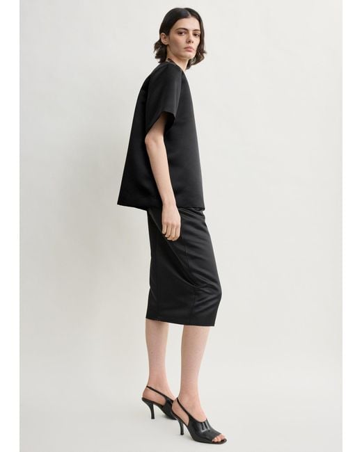 Totême Black Duchess Satin Tee