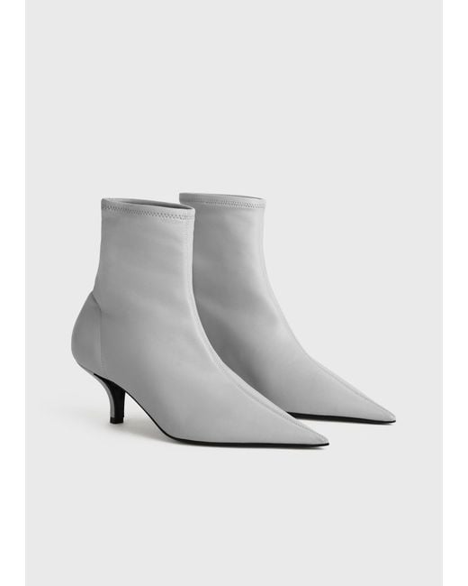 Totême White Nappa Heeled Sock Boots