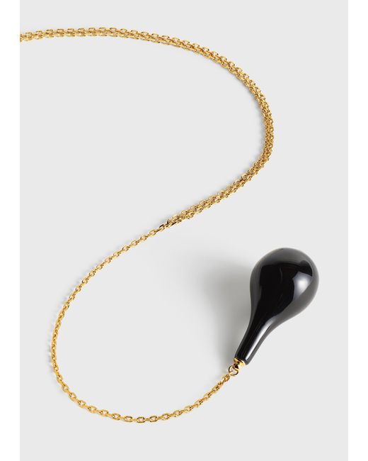 Totême White Large Onyx Drop Necklace