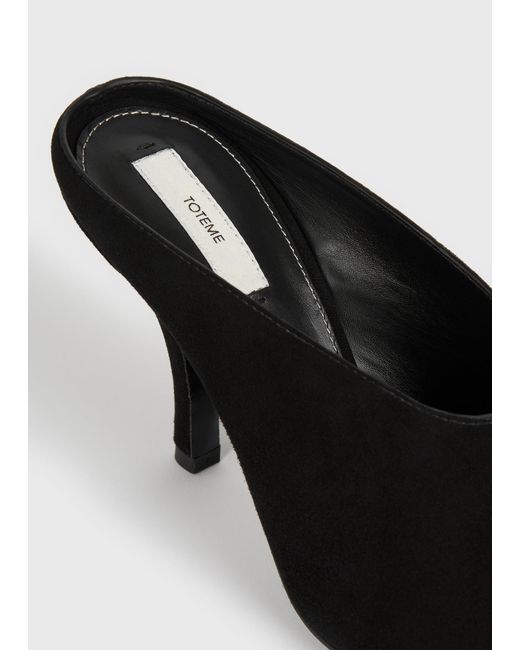Totême  Black Contour Suede Mules